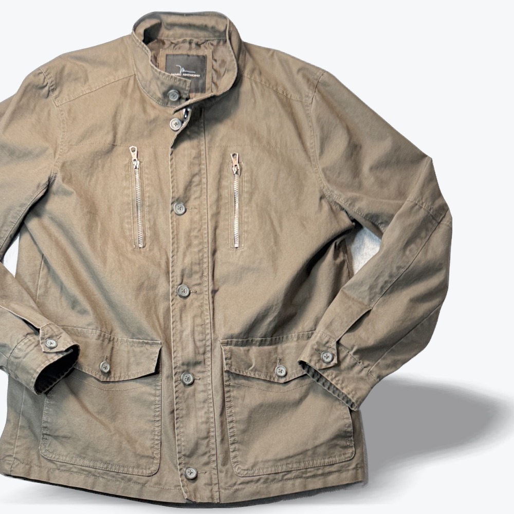 Marc Anthony Military Field‎ Jacket Mens Canvas Large Utility Rugged Chore Gorp